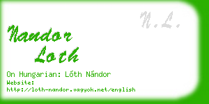 nandor loth business card